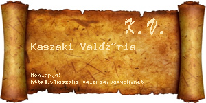 Kaszaki Valéria névjegykártya